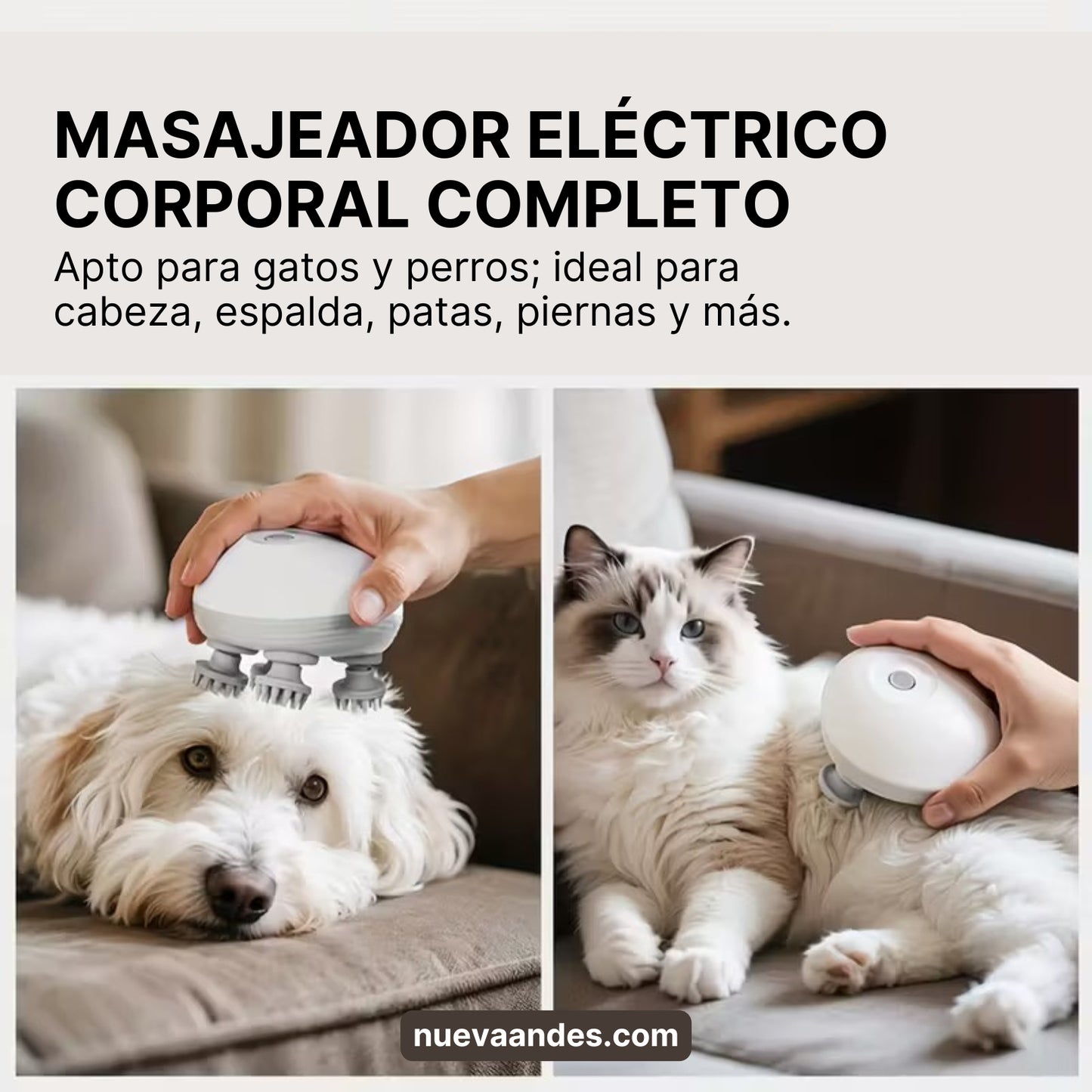 Masajeador Eléctrico para Mascotas – Relajación Total en Casa 🐶🐱
