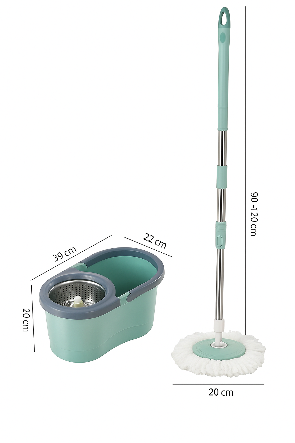 Trapeador Giratorio 360° con Balde Centrifugador