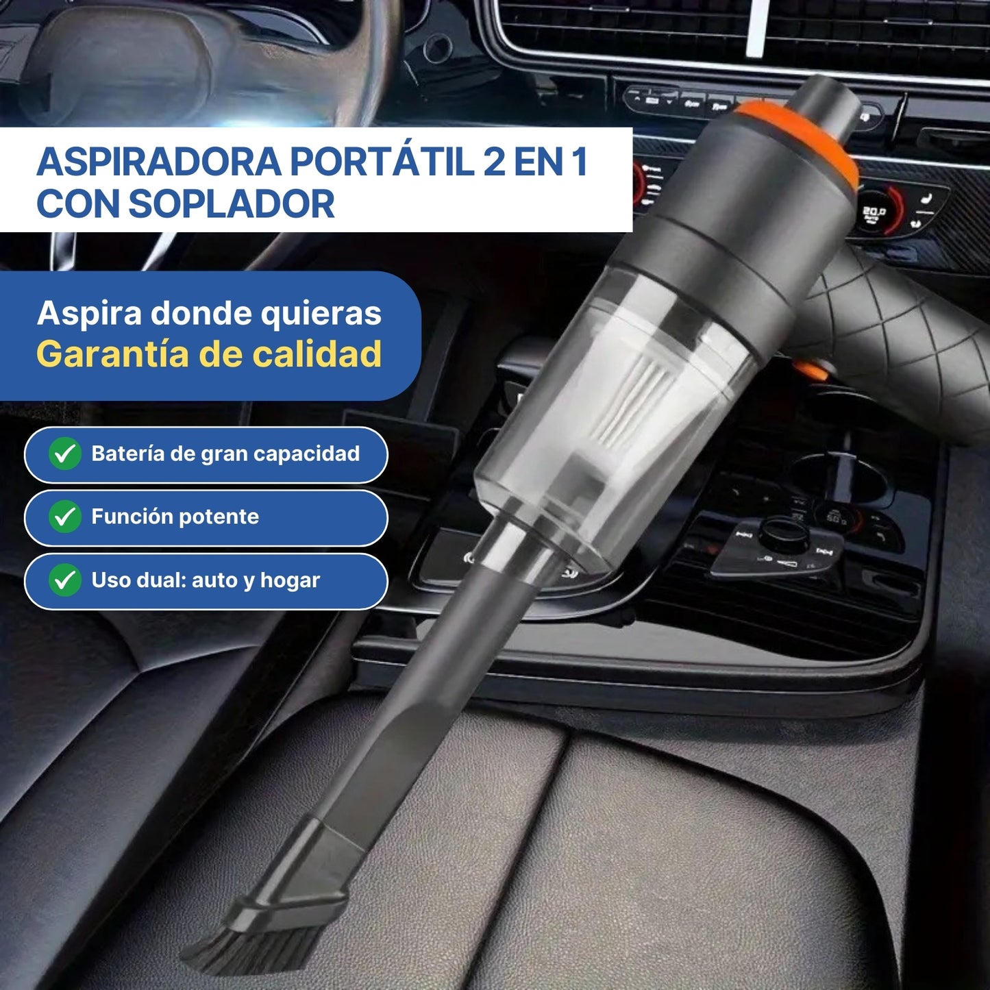 Aspiradora Portátil 2 en 1 con Soplador