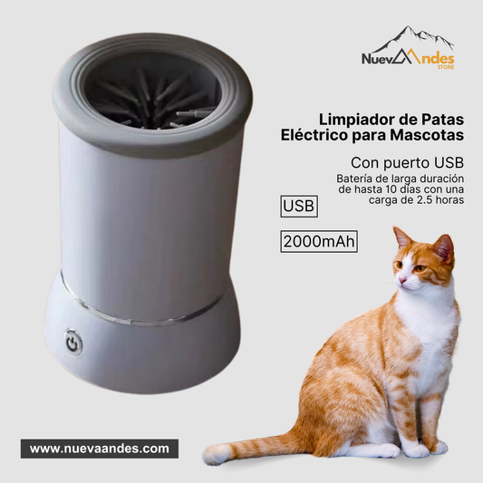 Limpiador de Patas Eléctrico para Mascotas