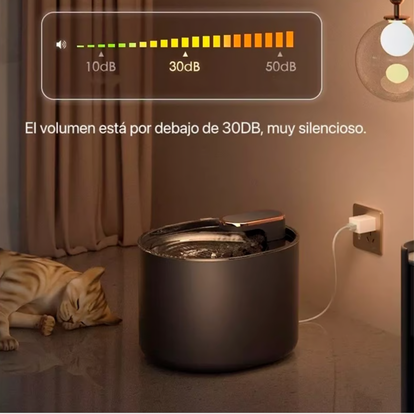 Bebedero Eléctrico para Mascotas 3L con Luz Led