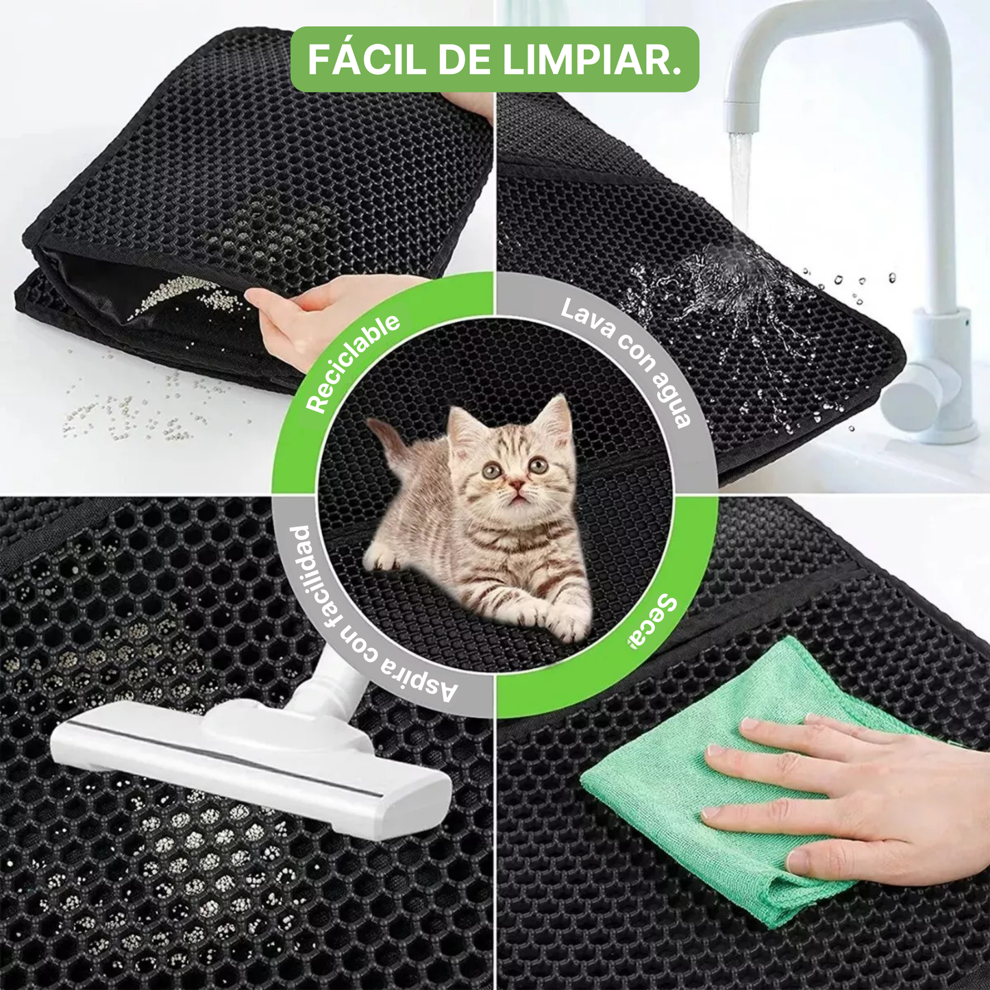 Tapete Antideslizante para Arenero de Gatos