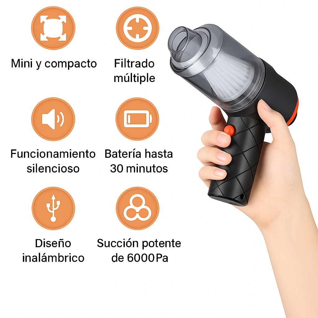 Aspiradora Portátil 2 en 1 con Soplador