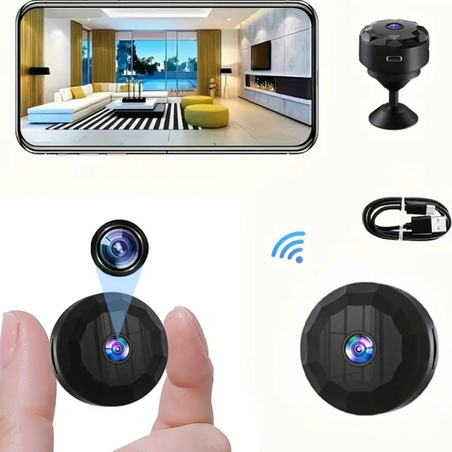 Mini Cámara de Vigilancia WiFi Magnética